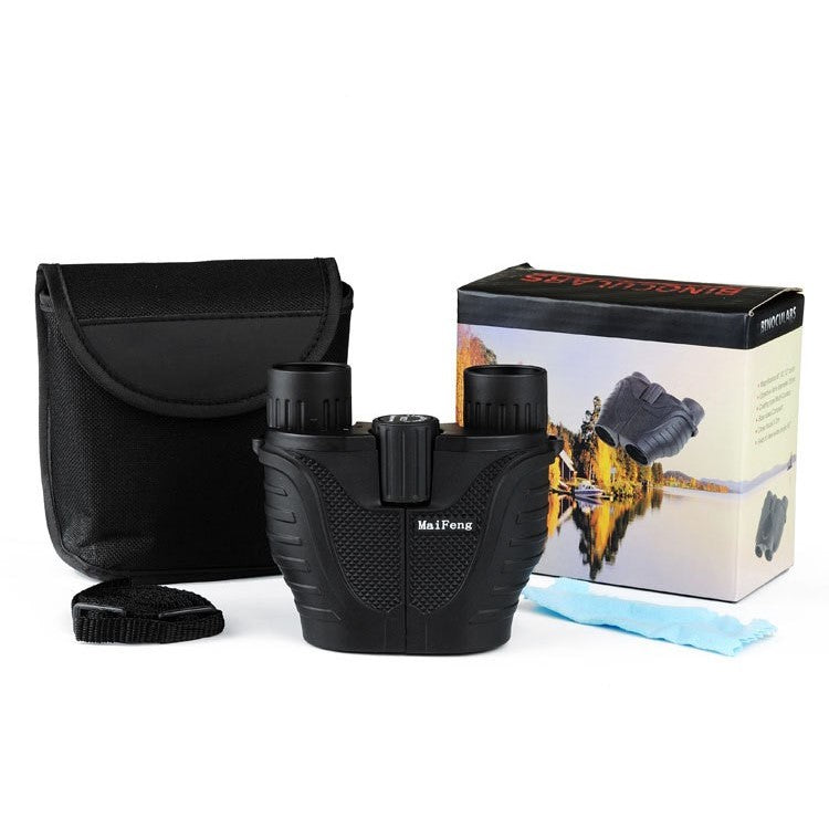 Binoclu pentru copii si adulti 10x25, Lentile Premium , Vedere Nocturna, Rezistent La Apa, Putere Mare De Focalizare Pentru Observarea Pasarilor, Vanatoare, Calatorii, Turism, Negru