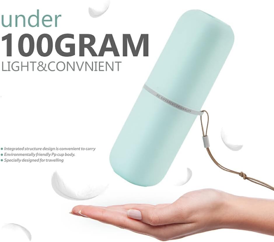 Cutie protectie si transport pentru periuta si pasta de dinti, etui voiaj, organizator portabil, Turcoaz