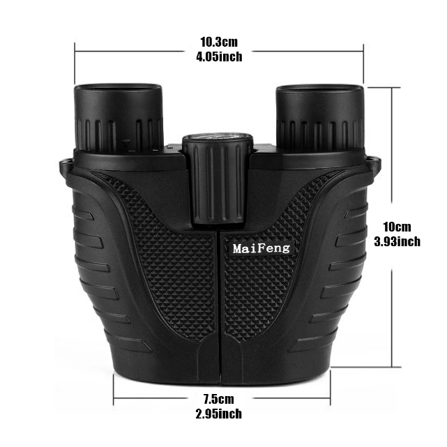 Binoclu pentru copii si adulti 10x25, Lentile Premium , Vedere Nocturna, Rezistent La Apa, Putere Mare De Focalizare Pentru Observarea Pasarilor, Vanatoare, Calatorii, Turism, Negru