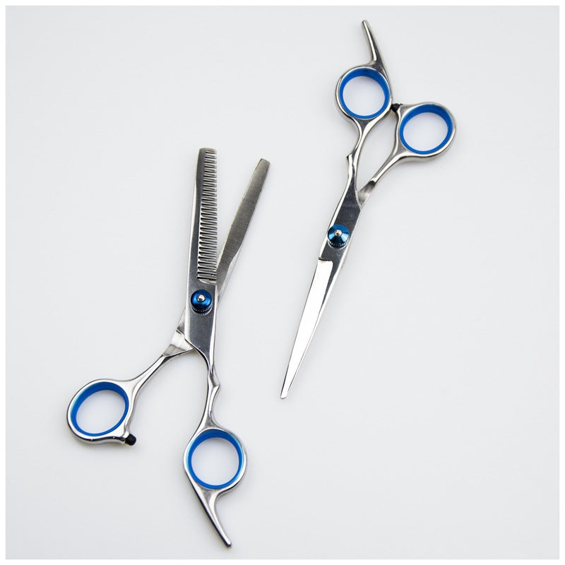 Set profesional foarfeca de tuns si filat, pentru frizerie/salon/ acasa, , 11 piese, Inox