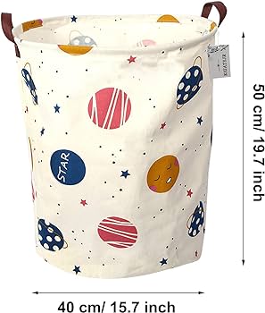 Cos pliabil pentru depozitare jucarii sau haine, 50X40cm, 80 l, Planete