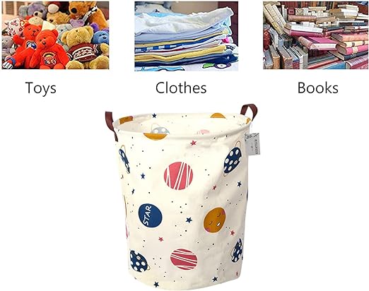 Cos pliabil pentru depozitare jucarii sau haine, 50X40cm, 80 l, Planete