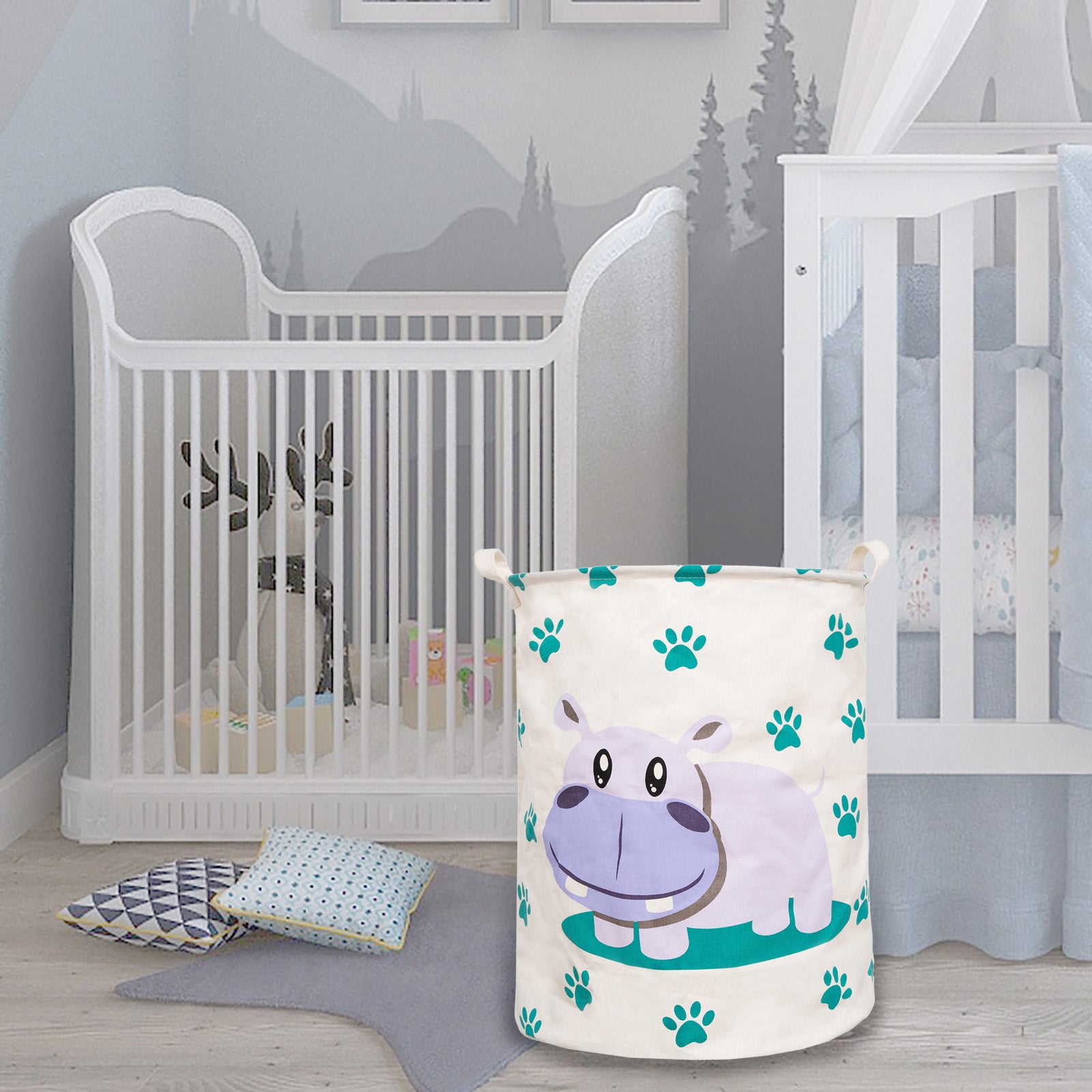 Cos pliabil pentru depozitare jucarii sau haine, DARO®, 50X40cm, 80 l,Hippo