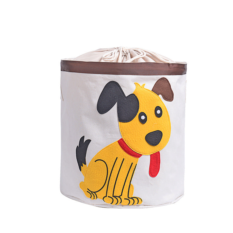 Cos pliabil cu capac pentru depozitare jucarii sau haine, DARO®, 43.5X46cm, 65 l, Caine BEE FELT
