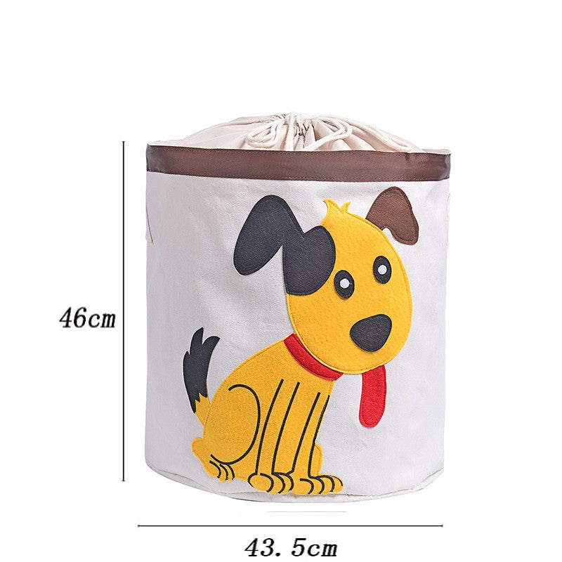 Cos pliabil cu capac pentru depozitare jucarii sau haine, DARO®, 43.5X46cm, 65 l, Caine BEE FELT