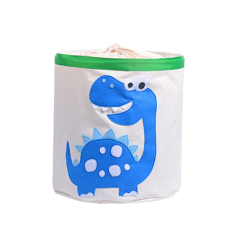 Cos pliabil cu capac pentru depozitare jucarii sau haine, DARO®, 43.5X46cm, 65 l, Dinozaur Albastru BEE FELT