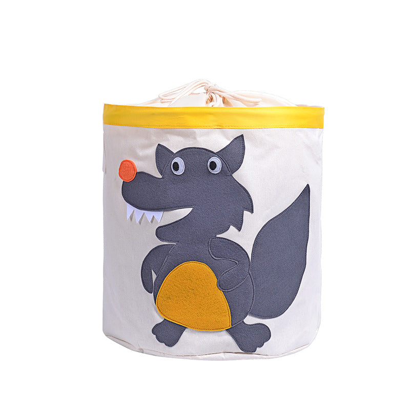 Cos pliabil cu capac pentru depozitare jucarii sau haine, DARO®, 43.5X46cm, 65 l, Lup BEE FELT