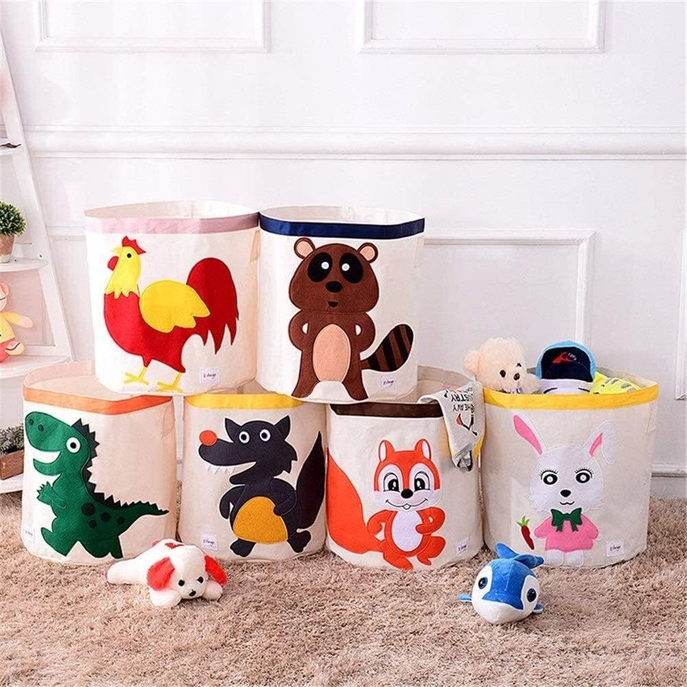 Cos pliabil cu capac pentru depozitare jucarii sau haine, DARO®, 43.5X46cm, 65 l, Lup BEE FELT