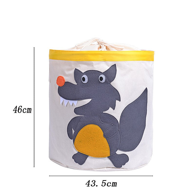 Cos pliabil cu capac pentru depozitare jucarii sau haine, DARO®, 43.5X46cm, 65 l, Lup BEE FELT