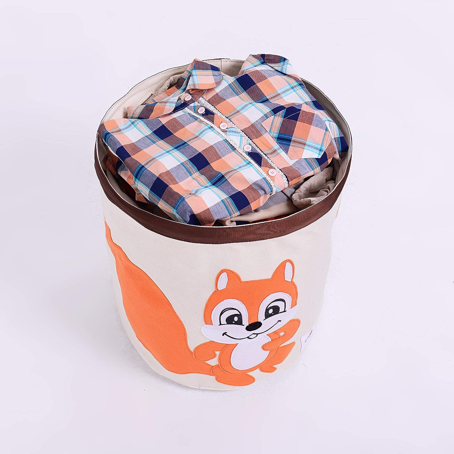 Cos pliabil cu capac pentru depozitare jucarii sau haine, DARO®, 43.5X46cm, 65 l, Veverita BEE FELT