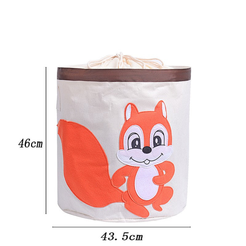 Cos pliabil cu capac pentru depozitare jucarii sau haine, DARO®, 43.5X46cm, 65 l, Veverita BEE FELT
