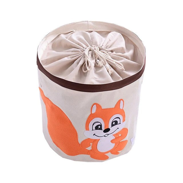 Cos pliabil cu capac pentru depozitare jucarii sau haine, DARO®, 43.5X46cm, 65 l, Veverita BEE FELT