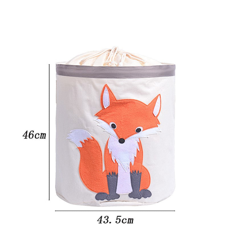 Cos pliabil cu capac pentru depozitare jucarii sau haine, DARO®, 43.5X46cm, 65 l, Vulpe BEE FELT