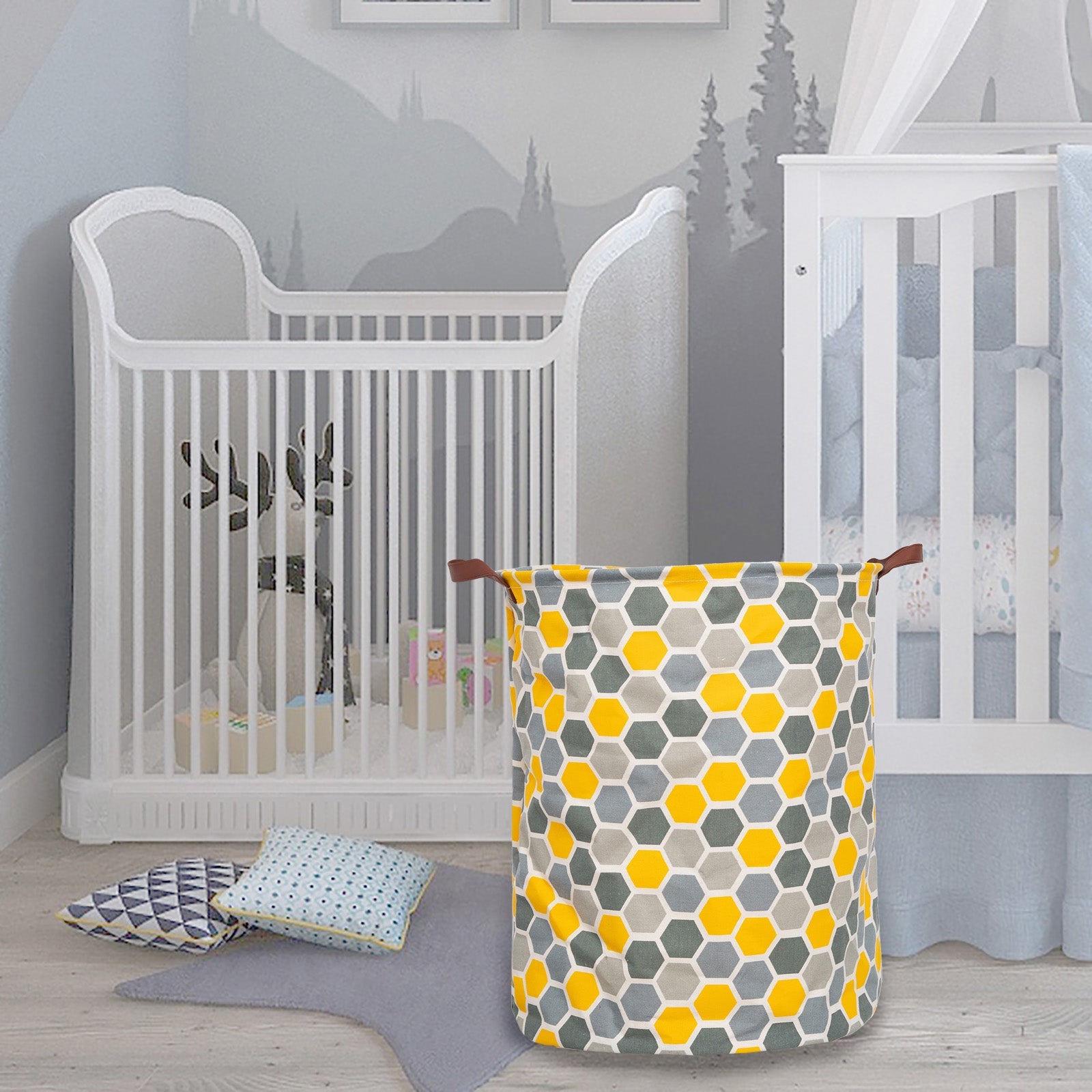 Cos pliabil pentru depozitare jucarii sau haine, 50x40 cm,80 l, hexagon BEE FELT