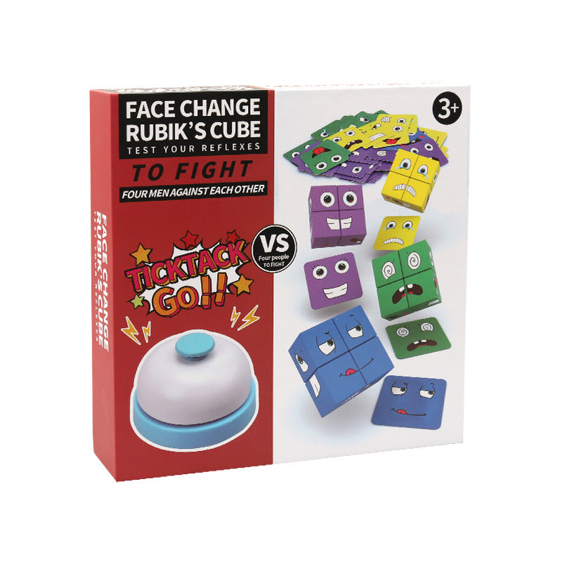 Joc educativ copii, puzzle lemn cu expresii faciale, face change BEE FELT