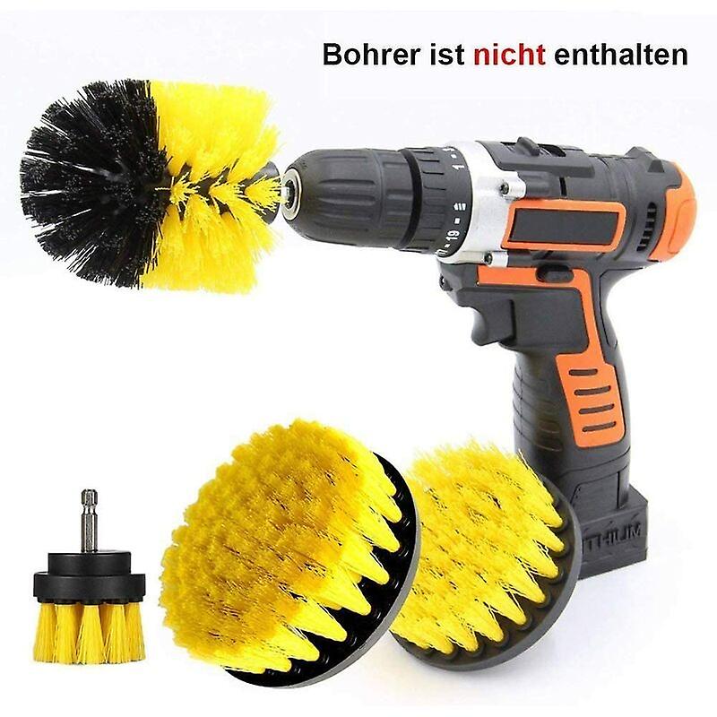 Set 4 perii rotative, de curatat suprafete, covoare, cu adaptor, diferite marimi, pentru bormasina BEE FELT