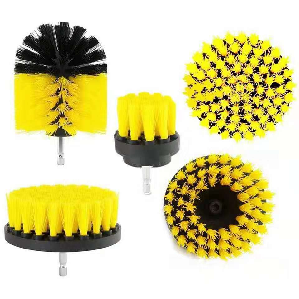Set 5 perii rotative, de curatat suprafete, covoare, cu adaptor, diferite marimi, pentru bormasina BEE FELT