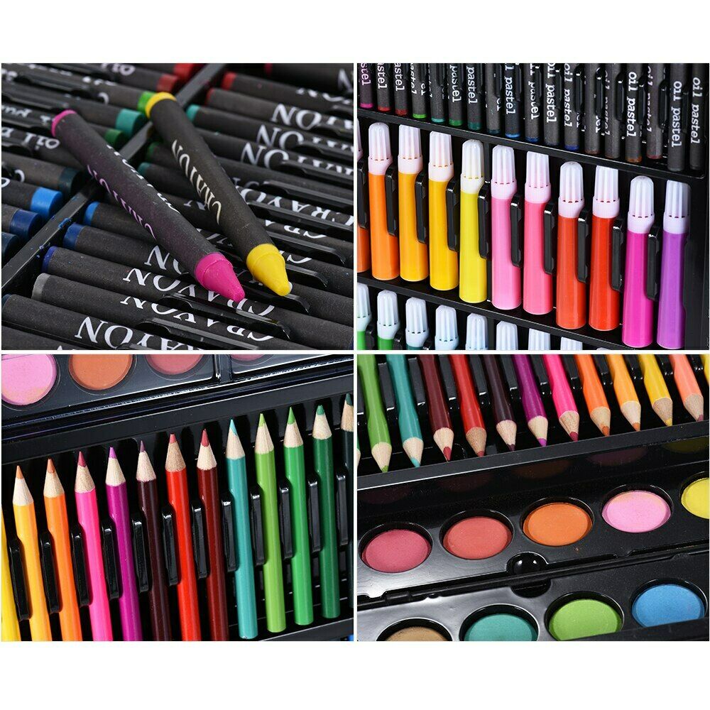 Set de pictura si desen pentru copii, 168 de piese, Negru BEE FELT