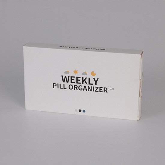 Organizator medicamente, 7 zile, 14 compartimente pentru pastile, Plastic, 22x9x3 cm, Negru