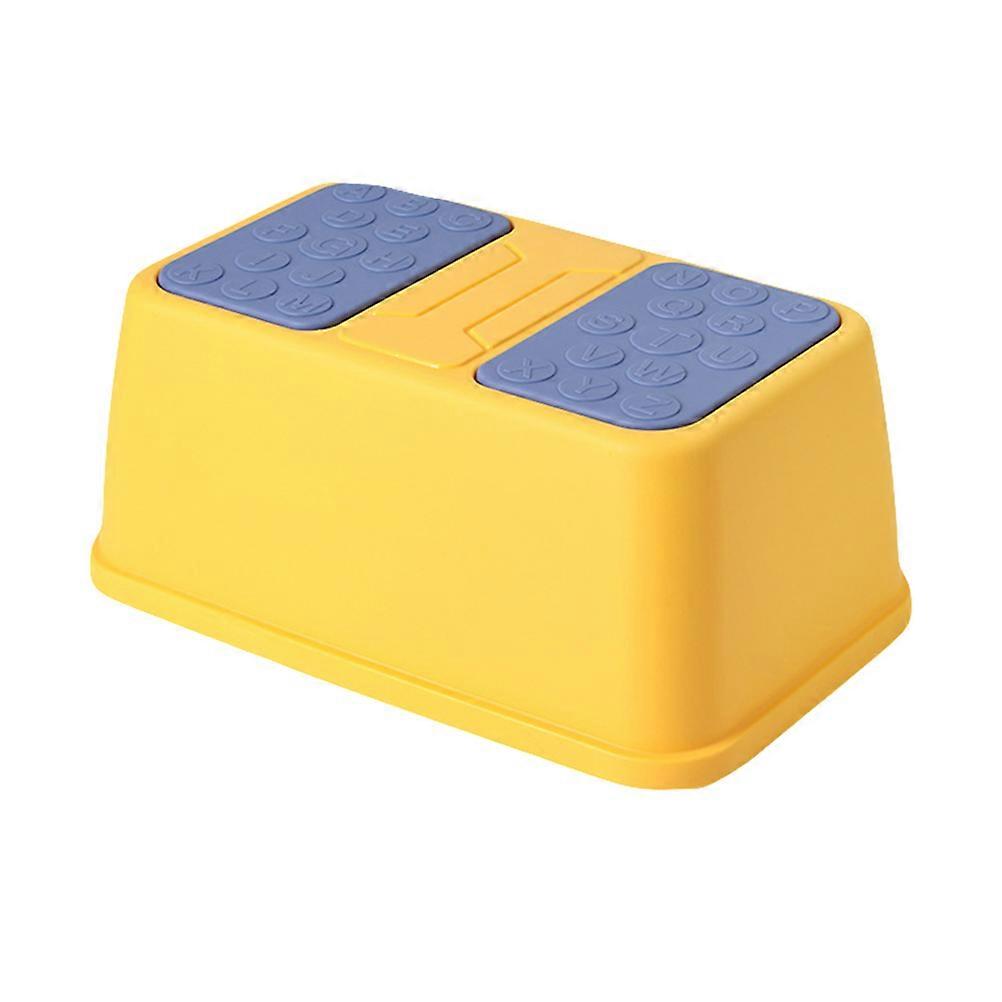 Scaun pentru toaleta, baie si bucatarie din plastic, antiderapant, Galben/Albastru