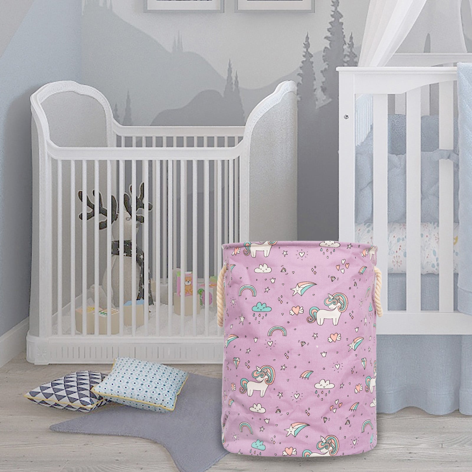 Cos pliabil pentru depozitare jucarii sau haine, 50X40cm, 80 l, Unicorn BEE FELT