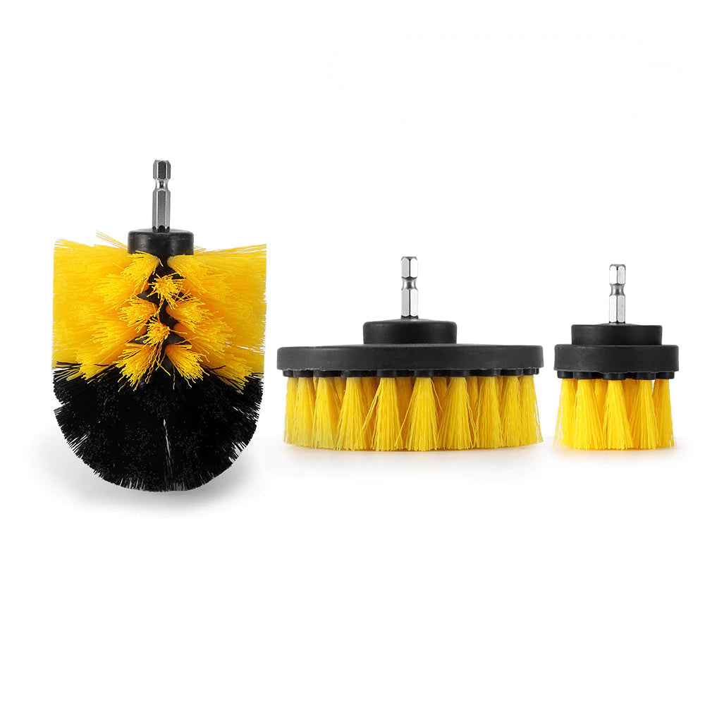 Set 3 perii rotative, de curatat suprafete, covoare, cu adaptor, diferite marimi, pentru bormasina BEE FELT