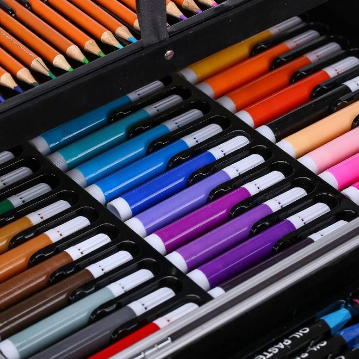 Set complet pentru desen si pictura,145 de piese, Albastru BEE FELT