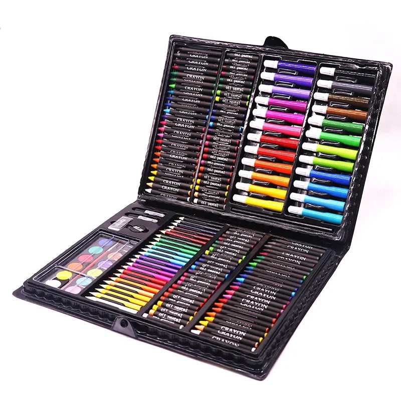 Set de pictura si desen pentru copii, 168 de piese, Negru BEE FELT